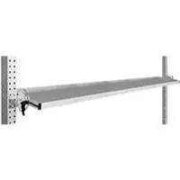 Manuflex kantelbare opbergconsole, voor de serie Universal of Profi, bruikbare diepte 195 mm, voor tafelbreedte 2000 mm, lichtgrijs