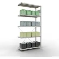 Schulte Lagertechnik Schroefloos rekkensysteem MultiPlus250, aanbouwcompartiment, 5 legborden, dwarsverbindingen, B 1000 x D 400 x H 2000 mm, lichtgrijs RAL 7035