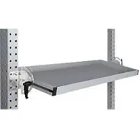 Manuflex kantelbare opbergconsole, voor de serie Universal of Profi, bruikbare diepte 345 m, voor tafelbreedte 1250 mm, aluminium zilver