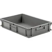 Ssi Stapelbak Eurobox serie EF 6120 - PP - L 600 x B 400 x H 120 mm - 23,3 l - gesloten wanden - gesloten handgrepen - grijs