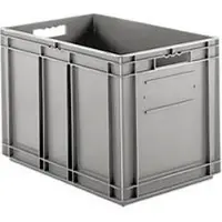 Ssi Stapelbak Eurobox serie EF 6420 - PP - L 600 x B 400 x H 420 mm - 83,8 l- gesloten wanden - open handgrepen - grijs