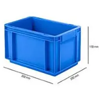 Ssi Bak in euro-maat EF 3170, van PP, inhoud 6,5 l, gesloten wanden, gesloten handgreep, blauw