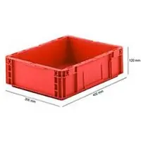 Ssi Stapelbak Euro serie MF 4120- polypropeen - L 400 x B 300 x H 120 mm - 10 l - gesloten handgrepen - rood