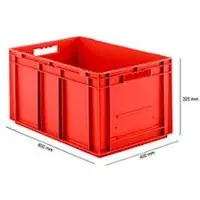Ssi Stapelbak Eurobox serie EF 6320 - PP - L 600 x B 400 x H 320 mm - 63,7 l - gesloten wanden - open handgreep - rood