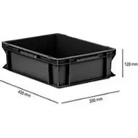 Ssi Bak in EURO-maat EF 4120, ESD-geleidend, L 400 x B 300 x H 120 mm ,11,1 liter