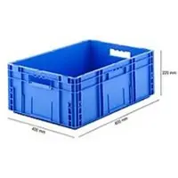 Ssi Stapelbak Eurobox MF 6220 - polypropeen - L 600 x B 400 x H 220 mm - 41,6 L - open handgrepen - blauw