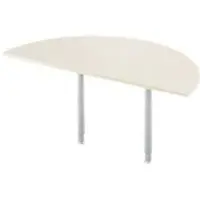 Ssi Aanbouwtafel, halve cirkel, Ø 1600 mm, esdoorn/blank aluminium