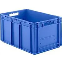 Ssi Stapelbak Eurobox serie EF 6320 - PP - L 600 x B 400 x H 320 mm - 63,7 l- gesloten wanden - open handgrepen - blauw