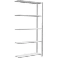Schulte Lagertechnik MultiPlus250 rekkensysteem zonder schroeven, aanbouwrek, 5 legborden, dwarsverbindingen, B 1000 x D 300 x H 2000 mm, lichtgrijs RAL 7035