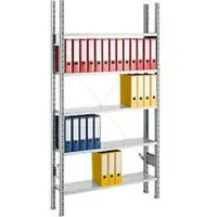 Ssi Schaefer archiefrekken, basissectie, 5 legborden, B 995 x D 300 mm, gelakt