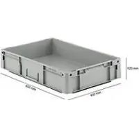Ssi Eurobox serie LTF 6120, gemaakt van PP, inhoud 21 L, bodemgreep, grijs