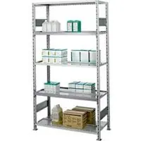 Ssi Archiefrekken, basisvak, 5 legborden, breedte 1285 x diepte 600 mm, verzinkt
