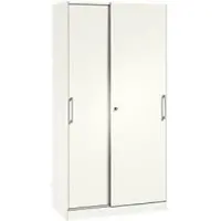 C+P Schuifdeurkast ASISTO C 3000, 5 ordnerhoogten, afsluitbaar, breedte 1000 mm, wit/wit