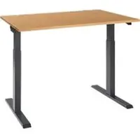 Schäfer Shop Bureau ERGO-T 2.0 - elektrisch in hoogte verstelbaar - B 1200 x D 800 x H 715-1205 mm - T-voet antraciet - beuken decor - ons merk