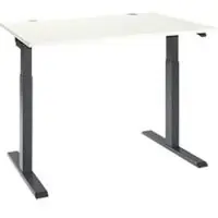 Schäfer Shop ERGO-T 2.0 bureau, elektrisch in hoogte verstelbaar, rechthoekig, T-poot, B 1200 x D 800 x H 715-1205 mm, wit/antraciet