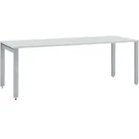 Schäfer Shop LOGIN bureau, 4-poot, B 1800 x D 800 x H 740 mm, aluminium lichtgrijs/wit