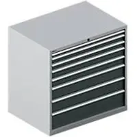 Schäfer Shop Ladekast WSK 54-36, staal, 8 laden, tot 75 kg, B 1023 x D 725 x H 1000 mm, wit aluminium/antracietgrijs.