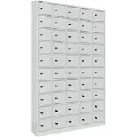 Schäfer Shop Kluis met 50 afsluitbare compartimenten - metaal - B 980 x D 200 x H 1530 mm - lichtgrijs RAL 7035 - met metalen afdekplaat. - ons merk