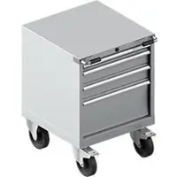 Schäfer Shop Verrijdbare gereedschapskast WSK 27-27, 4 laden, tot 75 kg, H 770 mm, individuele vergrendeling, staal, wit-aluminium/wit-aluminium
