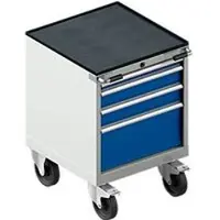 Schäfer Shop ladekast met wielen WSK 18-27, 4 laden, tot 75 kg, B 411 x D 572 x H 770 mm, gentiaanblauw/lichtgrijs