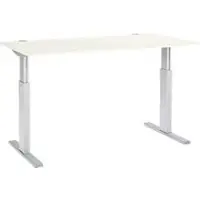 Schäfer Shop Bureautafel ERGO-T, T-poot, eentraps elektrische in hoogte verstelbaar, B 1600 x D 800 x H 725 -1185 mm, wit