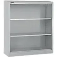 Schäfer Shop MS iCONOMY stalen boekenkast, 3 OH, B 950 x D 400 x H 1215 mm, blank aluminium RAL 9006