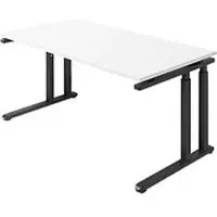 Schäfer Shop Bureautafel SET UP, C-poot onderstel, 1600 x 800, wit/grafiet