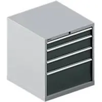 Schäfer Shop Ladekast SCHÄFER 36-36, 4 schuifladen, tot 75 kg, B 717 x D 725 x H 800 mm, blank aluminium/antracietgrijs