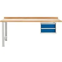 Schäfer Shop TOP-werkbank, met 2 schuifladen, aanbouweenheid, lichtgrijs, 2000 mm breed