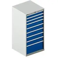 Schäfer Shop Ladekast SCHÄFER 36-36, 9 schuifladen, tot 75 kg, B 717 x D 725 x H 1450 mm, lichtgrijs/gentiaanblauw