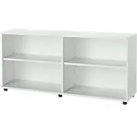 Schäfer Shop Boekenkast van hout, 2 legborden, B 1600 mm x D 421 x H 750 mm, lichtgrijs