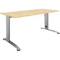 Schäfer Shop Bureautafel LOGIN - handmatig in hoogte verstelbaar - C-poot - B 1200 x D 800 x H 660-820 mm - ahorn decor - ons merk