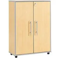 Schäfer Shop Archiefkast Moxxo IQ, hout, 2 legborden, 3 ordnerhoogten, B 801 x D 362 x H 1115 mm, afsluitbaar, esdoornpatroon