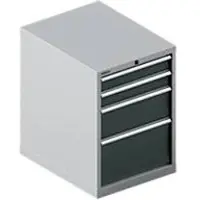 Schäfer Shop SSI SCHÄFER ladekast 27-36, 4 schuifladen, tot 75 kg, B 564 x D 725 x H 800 mm, antracietgrijs/blank aluminium