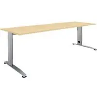 Schäfer Shop Bureautafel LOGIN - handmatig in hoogte verstelbaar - C-poot - B 1600 x D 800 x H 660-820 mm - ahorn decor - ons merk