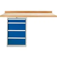 Schäfer Shop TOP-werkbank, Werkbank met kast, 4 schuifladen, aanbouweenheid, 1500 mm breed