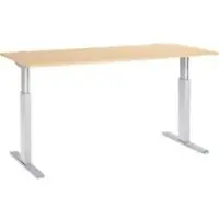 Schäfer Shop Bureautafel ERGO-T, T-poot, eentraps elektrische in hoogte verstelbaar, B 1800 x D 800 x H 725 -1185 mm, dekor ahorn