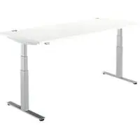 Schäfer Shop Bureautafel DRIVE UP 2, T-poot, rechthoek, tweetraps elektrisch in hoogte verstelbaar, B 1800 mm, wit/blank aluminium