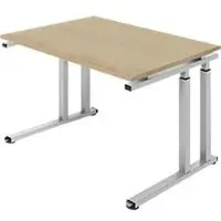 Schäfer Shop Bureautafel SET UP, C-poot onderstel, 1200x800, eik/blank aluminium