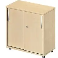 Schäfer Shop Schuifdeurkast LOGIN, 2 ordnerhoogten, B 800 x D 420 x H 744 mm, esdoornpatroon/esdoornpatroon