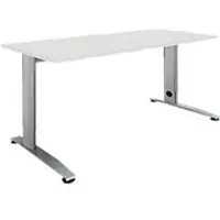 Schäfer Shop Bureautafel LOGIN - handmatig in hoogte verstelbaar - C-poot - B 1200 x D 800 x H 660-820 mm - lichtgrijs - ons merk