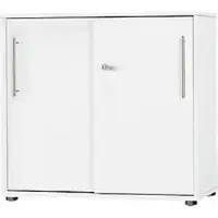 Schäfer Shop Start Off schuifdeurkast, 2 OH, afsluitbaar, B 800 x D 420 x H 788 mm, hout, wit/wit