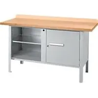 Schäfer Shop Box-type werkbank PWi 150-1, beuken multiplex blad, tot 750 kg, B 1500 x D 700 x H 840 mm, blank aluminium