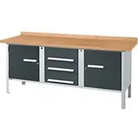 Schäfer Shop Kastenwerkbank PWi 200-4, beuken multiplexplaat, tot 750 kg, B 2000 x D 700 x H 840 mm, antraciet/blank aluminium