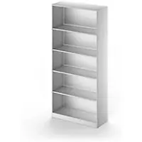 Schäfer Shop TETRIS SOLID boekenkast, staal, 5 OH, B 1000 x D 413 x H 2143 mm, blank aluminium