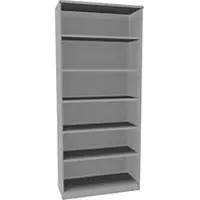 Schäfer Shop TETRIS SOLID boekenkast, staal, 6 OH, B 800 x D 413 x H 2239 mm, blank aluminium