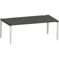 Schäfer Shop bureau Modena Flex, rechthoekig, 4-poots buis, B 2000 x D 1000 x H 650-850 mm, grafiet/wit aluminium