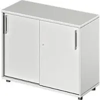 Schäfer Shop Schuifdeurkast TETRIS WOOD, 2 OH, B 1000 x D 421 x H 800 mm, hoogte inclusief glijders, lichtgrijs