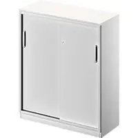 Schäfer Shop Schuifdeurkast TETRIS SOLID, 3 ordnerhoogten, 2 legborden, B 1000 mm, 19 mm afdekplaat, wit/blank aluminium