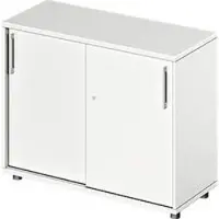 Schäfer Shop Schuifdeurkast TETRIS WOOD, 2 OH, B 1000 x D 421 x H 800 mm, hoogte inclusief glijders, wit